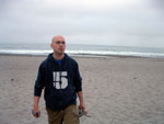 Josh walking on the beach