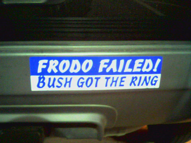 "Frodo Failed! Bush got the ring."